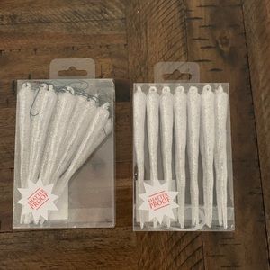 *SOLD* Shatterproof Glitter Icicle Ornaments